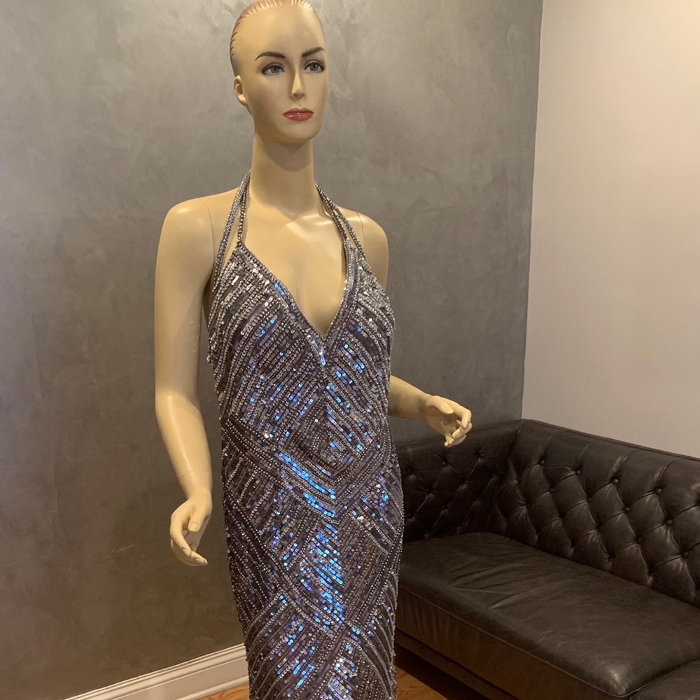 Stunning long sequence gown.